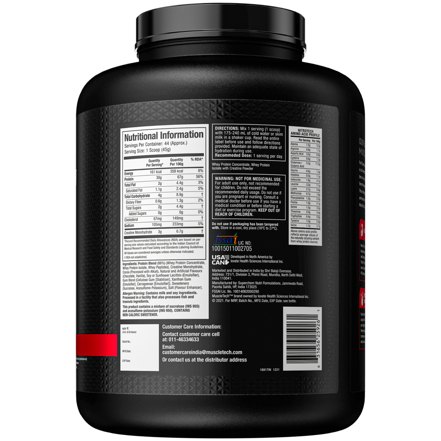 MuscleTech Nitro Tech Whey Protein - Workout Energy Store