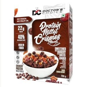 DC DOCTORS CHOICE High Protein Multigrain Muesli|22 Gm Protein|No Maida|No Palm Oil|Jaggery Sweetened Fiber-Rich|Preservative-Free|Healthy Crunchy Treat|750 Gram|Chocolate|1 Count