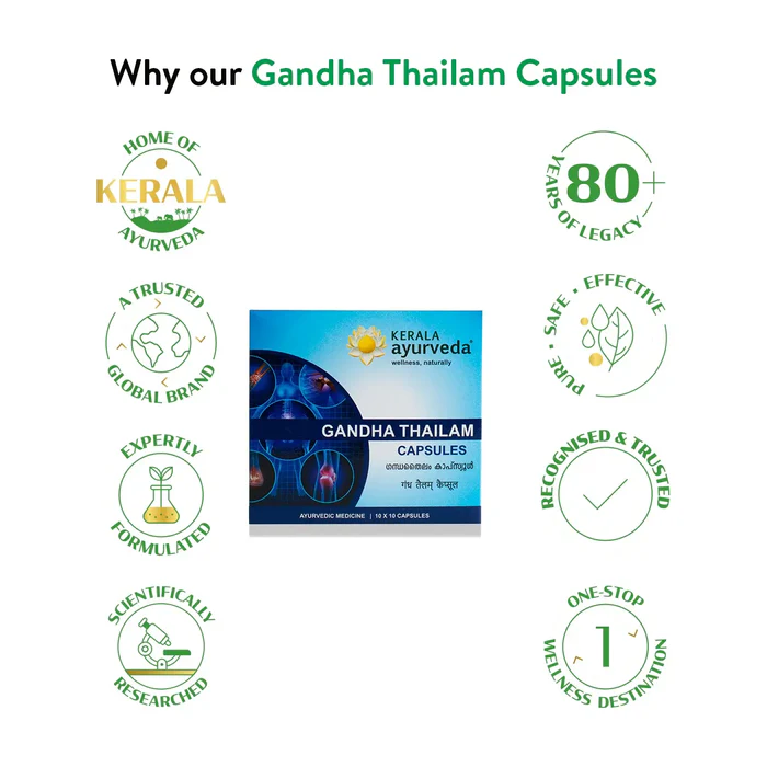 KERLA AYURVEDA GANDHA THAILAM CAPSULES - Image 3